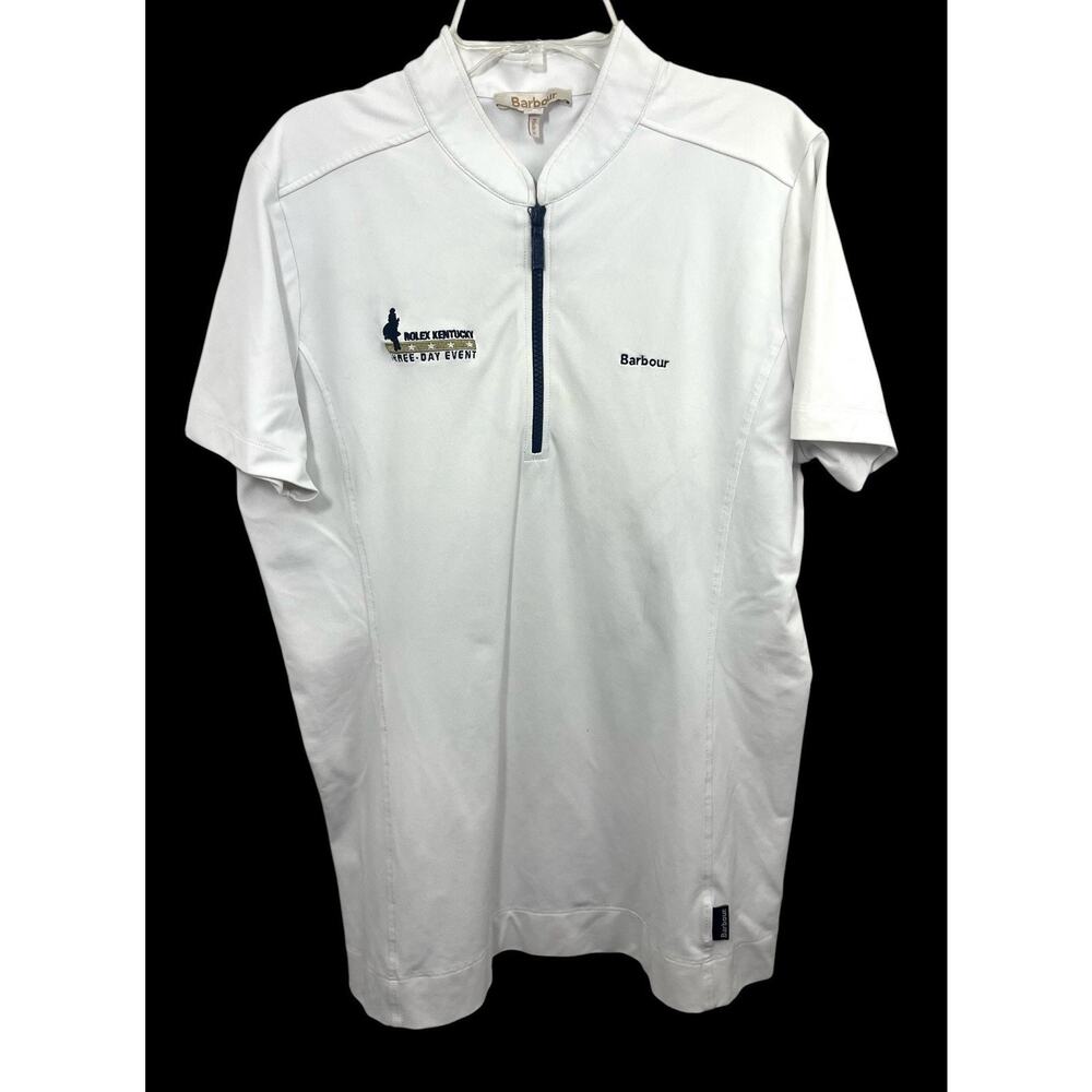 BARBOUR Rolex Equestrian Kentucky Shirt Medium Three Day Event 10 White Women's
